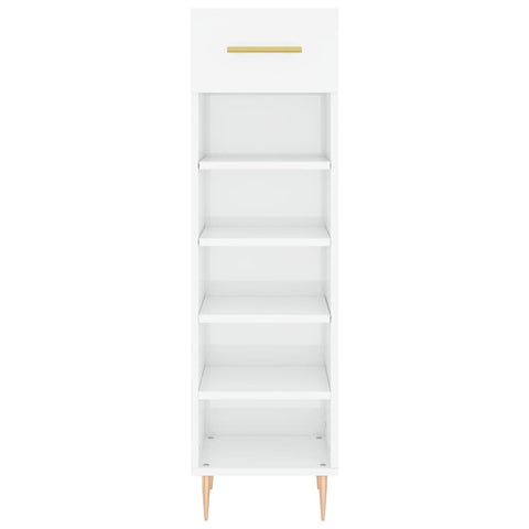 vidaXL Shoe Cabinet High Gloss White 30x35x105 cm Engineered Wood
