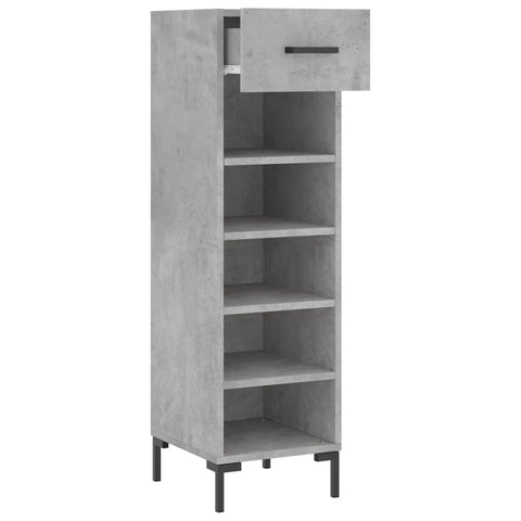 vidaXL Shoe Cabinet Concrete Grey 30x35x105 cm Engineered Wood