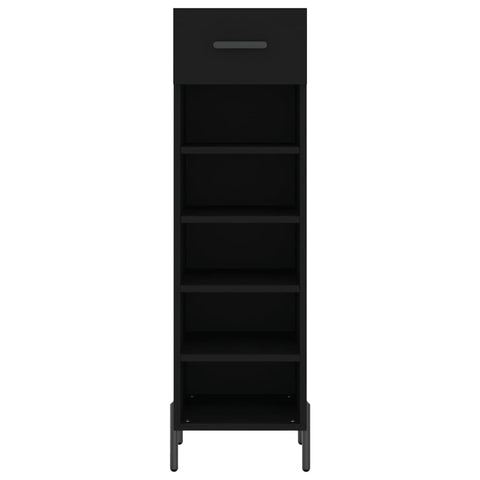 vidaXL Shoe Cabinet Black 30x35x105 cm Engineered Wood