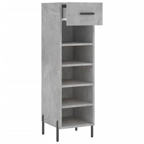 vidaXL Shoe Cabinet Concrete Grey 30x35x105 cm Engineered Wood