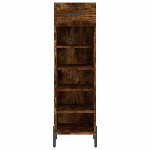 vidaXL Shoe Cabinet Smoked Oak 30x35x105 cm Engineered Wood