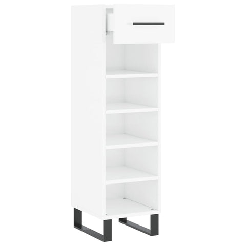 vidaXL Shoe Cabinet High Gloss White 30x35x105 cm Engineered Wood