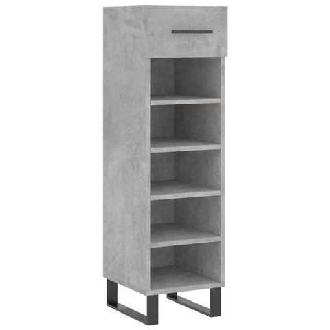 vidaXL Shoe Cabinet Concrete Grey 30x35x105 cm Engineered Wood