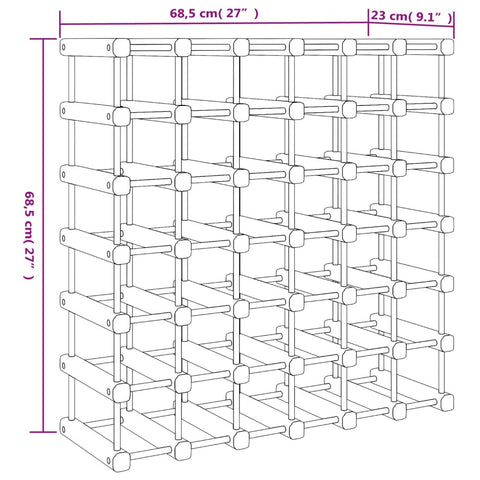 vidaXL Wine Rack for 42 Bottles 68.5x23x68.5 cm Solid Wood Pine