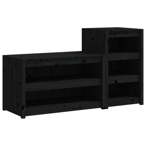 vidaXL Outdoor Kitchen Cabinets 2 pcs Black Solid Wood Pine