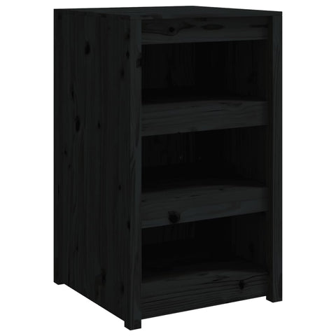 vidaXL Outdoor Kitchen Cabinets 2 pcs Black Solid Wood Pine