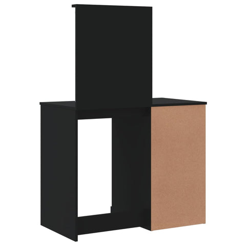 vidaXL Dressing Table with LED Lights Black 90x42x132.5 cm