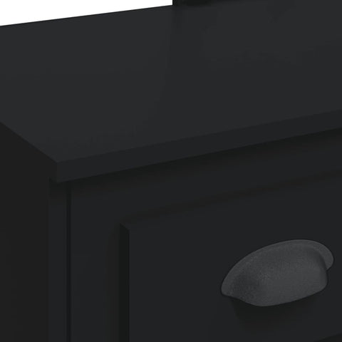 vidaXL Dressing Table with LED Lights Black 90x42x132.5 cm