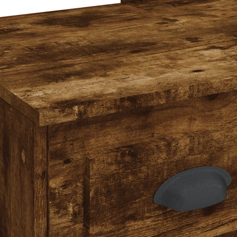 vidaXL Dressing Table with LED Lights Smoked Oak 90x42x132.5 cm