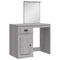 vidaXL Dressing Table with LED Lights Grey Sonoma 90x42x132.5 cm
