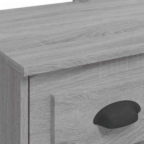 vidaXL Dressing Table with LED Lights Grey Sonoma 90x42x132.5 cm