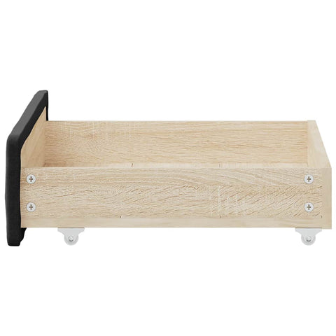 vidaXL Bed Drawers 2 pcs Black Engineered Wood and Fabric