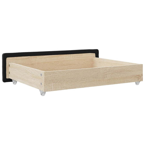vidaXL Bed Drawers 2 pcs Black Engineered Wood and Fabric