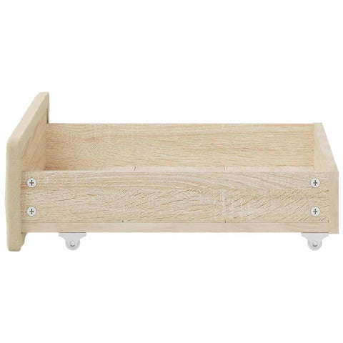 vidaXL Bed Drawers 2 pcs Cream Engineered Wood and Fabric