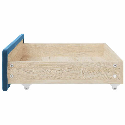vidaXL Bed Drawers 2 pcs Blue Engineered Wood and Velvet