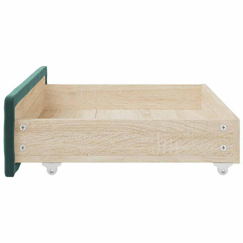 vidaXL Bed Drawers 2 pcs Dark Green Engineered Wood and Velvet