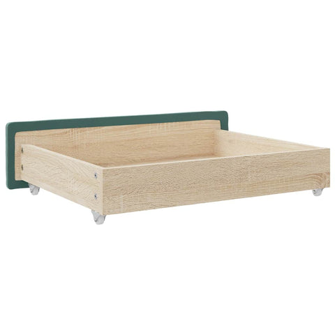 vidaXL Bed Drawers 2 pcs Dark Green Engineered Wood and Velvet