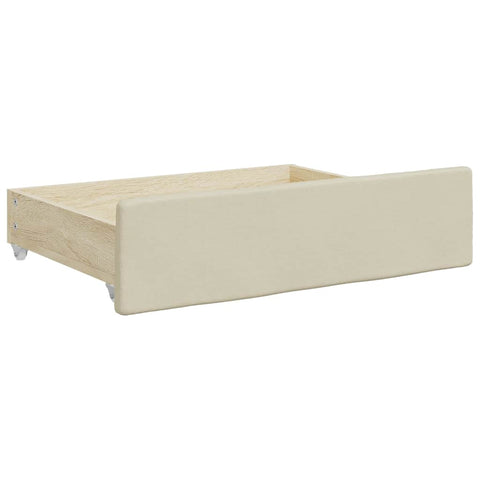 vidaXL Bed Drawers 2 pcs Cream Engineered Wood and Faux Leather