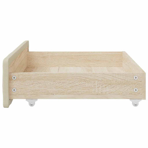 vidaXL Bed Drawers 2 pcs Cream Engineered Wood and Faux Leather
