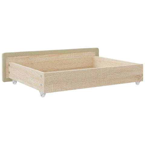 vidaXL Bed Drawers 2 pcs Cream Engineered Wood and Faux Leather