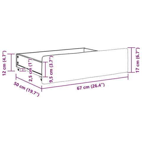 vidaXL Bed Storage Drawers 2 pcs Dark Grey Engineered Wood and Velvet