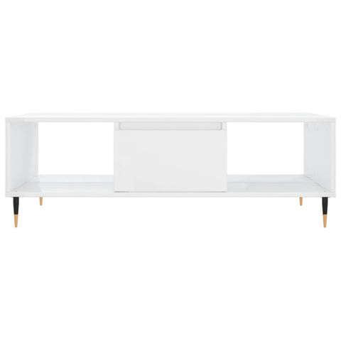 vidaXL Coffee Table High Gloss White 104x60x35 cm Engineered Wood