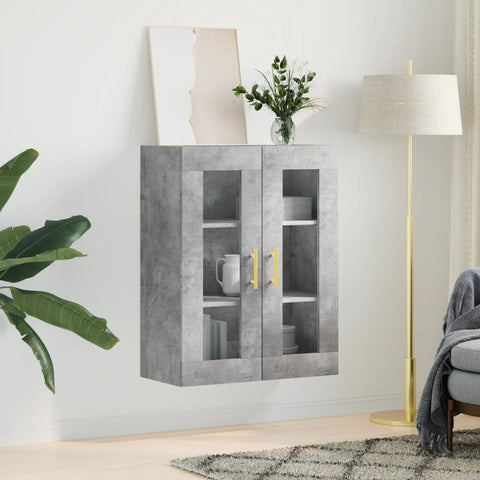 vidaXL Wall Mounted Cabinet Concrete Grey 69.5x34x90 cm