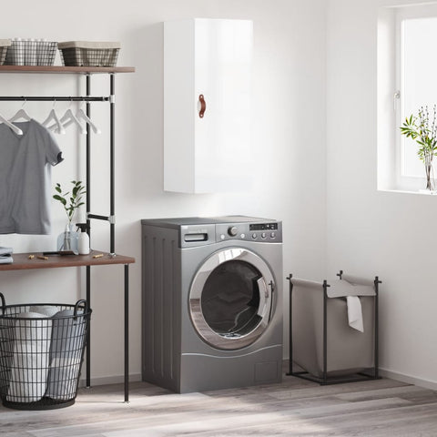 vidaXL Wall Mounted Cabinet High Gloss White 34.5x34x90 cm