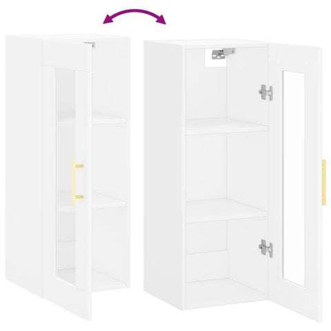 vidaXL Wall Mounted Cabinet White 34.5x34x90 cm
