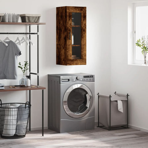 vidaXL Wall Mounted Cabinet Smoked Oak 34.5x34x90 cm