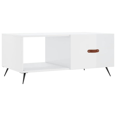 vidaXL Coffee Table High Gloss White 90x50x40 cm Engineered Wood