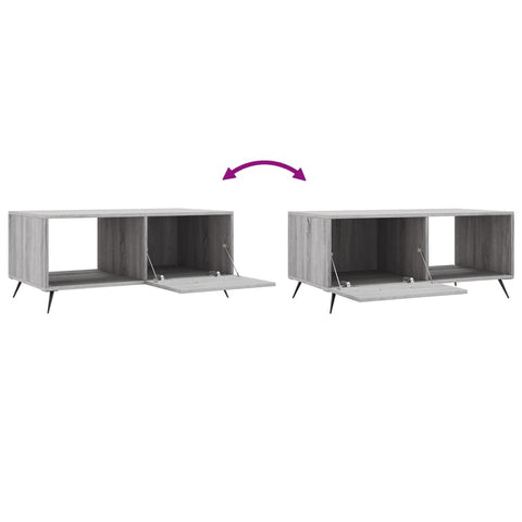 vidaXL Coffee Table Grey Sonoma 90x50x40 cm Engineered Wood