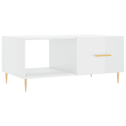 vidaXL Coffee Table High Gloss White 90x50x40 cm Engineered Wood