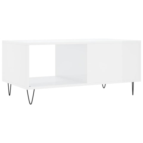 vidaXL Coffee Table High Gloss White 90x50x40 cm Engineered Wood