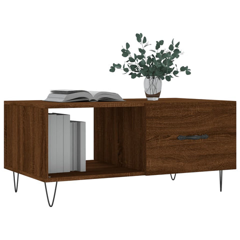 vidaXL Coffee Table Brown Oak 90x50x40 cm Engineered Wood