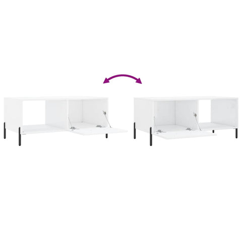 vidaXL Coffee Table High Gloss White 90x50x40 cm Engineered Wood