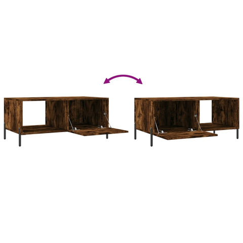 vidaXL Coffee Table Smoked Oak 90x50x40 cm Engineered Wood