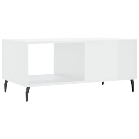 vidaXL Coffee Table High Gloss White 90x50x40 cm Engineered Wood