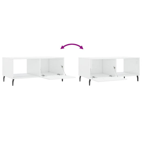 vidaXL Coffee Table High Gloss White 90x50x40 cm Engineered Wood