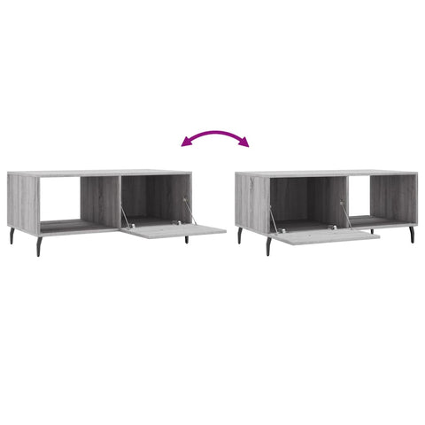 vidaXL Coffee Table Grey Sonoma 90x50x40 cm Engineered Wood
