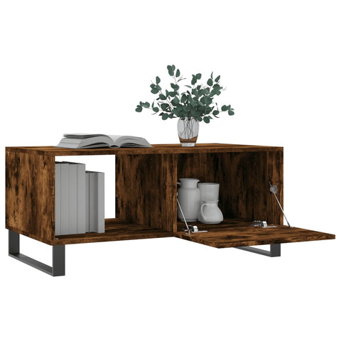 vidaXL Coffee Table Smoked Oak 90x50x40 cm Engineered Wood