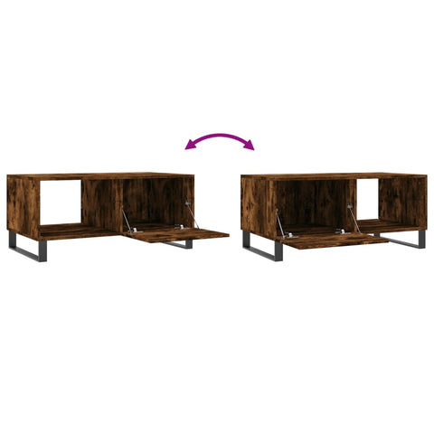 vidaXL Coffee Table Smoked Oak 90x50x40 cm Engineered Wood