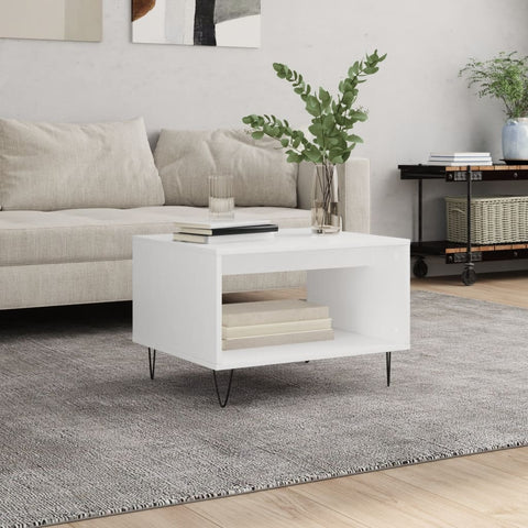vidaXL Coffee Table White 60x50x40 cm Engineered Wood