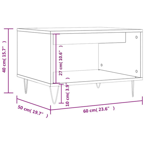vidaXL Coffee Table Concrete Grey 60x50x40 cm Engineered Wood