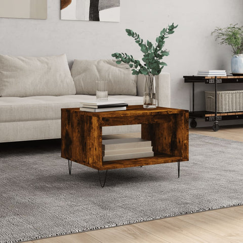 vidaXL Coffee Table Smoked Oak 60x50x40 cm Engineered Wood