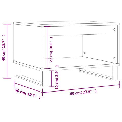 vidaXL Coffee Table White 60x50x40 cm Engineered Wood