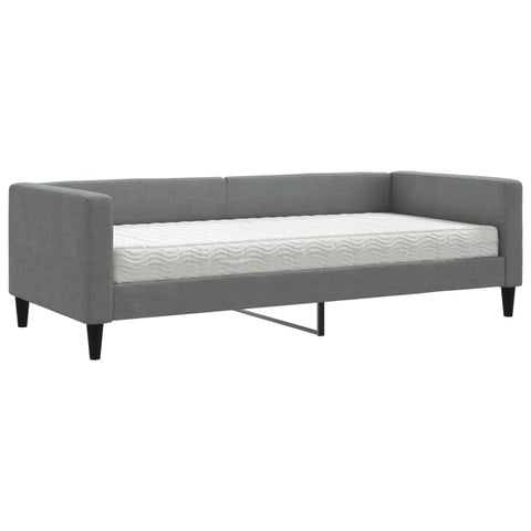 vidaXL Daybed with Mattress Dark Grey 90x190 cm Fabric