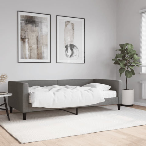 vidaXL Daybed with Mattress Dark Grey 90x190 cm Fabric
