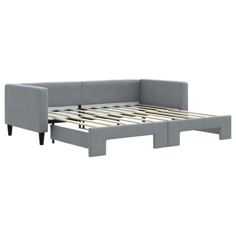 vidaXL Daybed with Trundle without Mattress Light Grey 90x190 cm Single