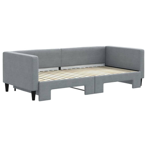 vidaXL Daybed with Trundle without Mattress Light Grey 90x190 cm Single